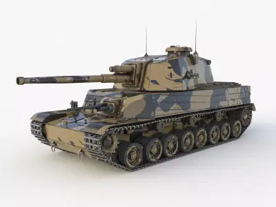 Tank Type 5 Chi-Ri Japan Camouflage Vray  3D model