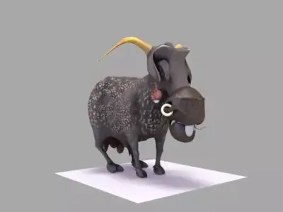 Mother crawling monster Low-poly 3D model