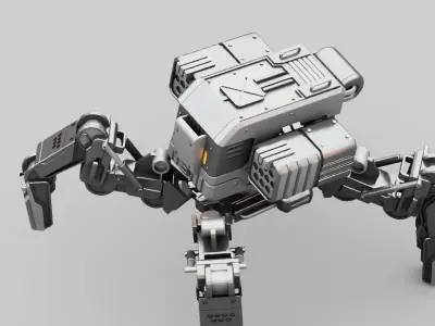 Military Robot rigged character 3D model