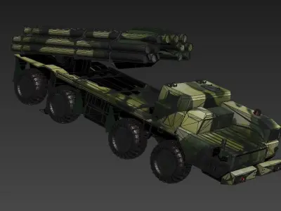 Tornado Bazooka BM-30 land-based missile launcher 3D model