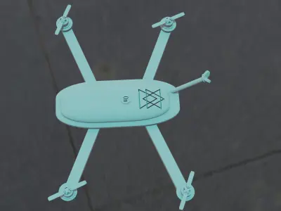 Drone-Bot52 Low-poly 3D model