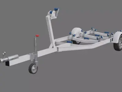 Boat Trailer 1A Low-poly 3D model