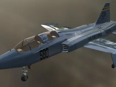 T-38 Talon Trainer Jet Low-poly 3D model