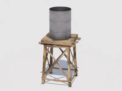 Old Water Cistern Low-poly 3D model