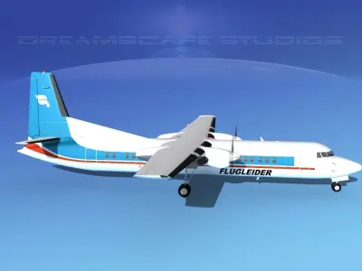 Fokker F-60 Islandair 3D model