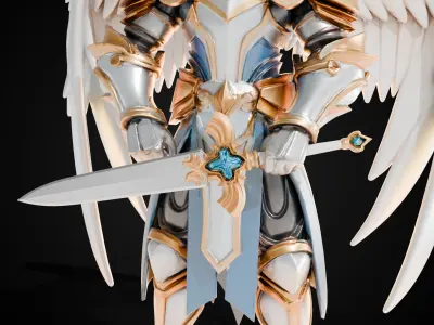 Stylized Sword - Paladin Sword Initiates Blade - Game Ready Free 3D model