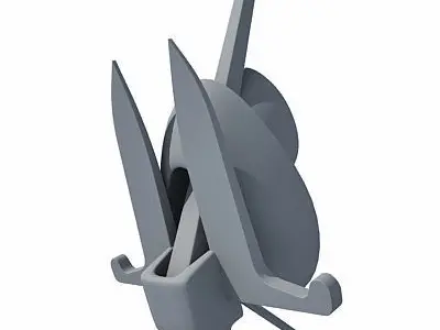 Detailed not textured Anchor 2 3D model