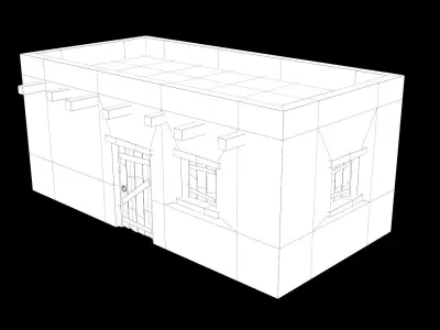 Lowpoly Ancient Desert Village Low-poly 3D model