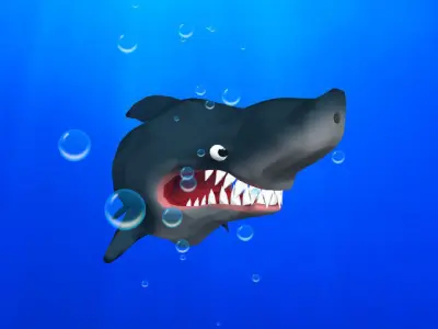 Toon Shark Low-poly 3D model