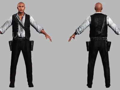 Marcus Cowboy Swagger Character with Attire Low poly Free low-poly 3D model