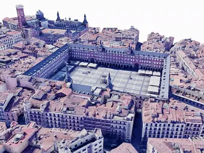 Plaza Mayor Madrid Low-poly 3D model