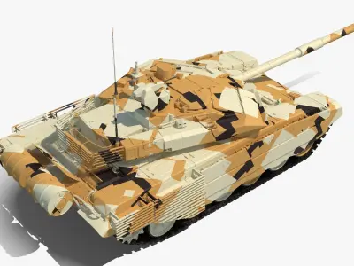 T-90 MS Desert Clean Low-poly 3D model