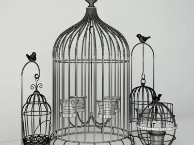 Birdcage Candleholders 3D model
