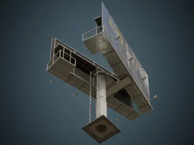 Billboard 2C Low-poly 3D model