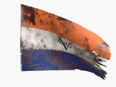 Dutch East Indies Company Flag 1602-1798 Low-poly 3D model