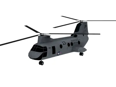 Lowpoly CH-46 Helicopter 3D Model Low-poly 3D model