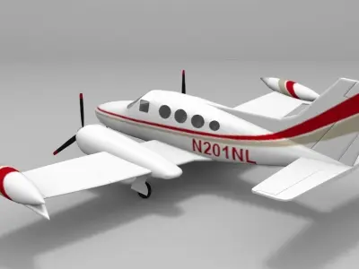Cessna 401 Low-poly 3D model