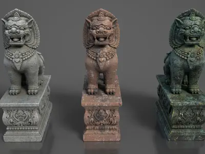 Ancient Khmer Statue16-250523 Low-poly 3D model