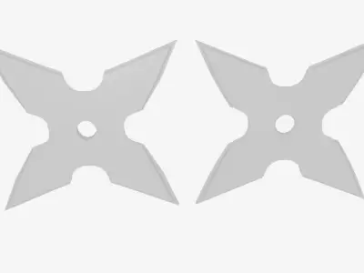 Mourning Star Ninja Shuriken Low-poly 3D model