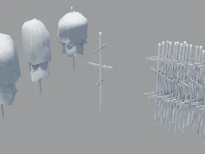 Historic hay rack Low-poly 3D model