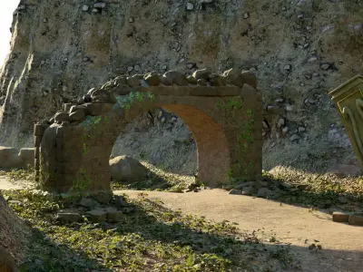 Temple Ruins Asset Pack Free low-poly 3D model