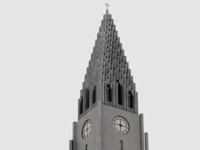 Hallgrimskirkja Iceland Reykjavik - Church of Hallgrimur 3D model