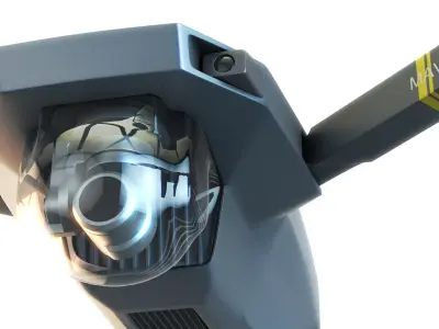 DJI Mavic Pro Drone 3d model vray realistic Low-poly 3D model