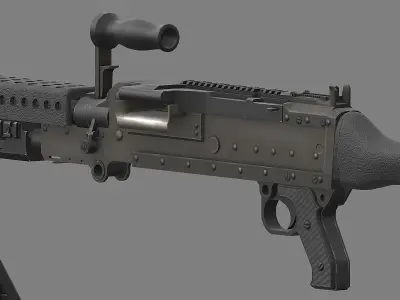 M240 machine gun Low-poly 3D model