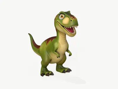 High-Quality Realistic Cute Cartoon Dinosaur 3D model