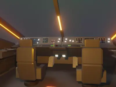 small space carrier ship with interior Low-poly 3D model