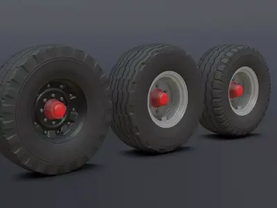 Wheel for tractor trailer PTS Free low-poly 3D model