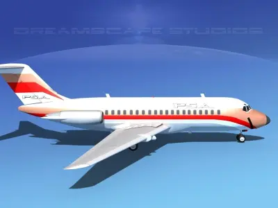 Douglas DC-9-20 PSA 3D model