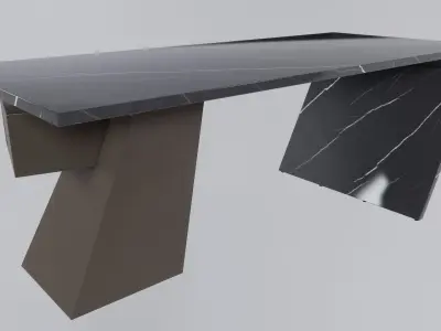Modern Desk Marble 3D model