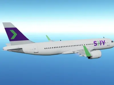 Sky airlines airbus a320neo low poly 3d model  Low-poly 3D model