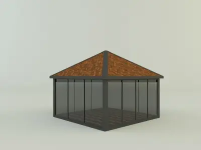garden rest area pergola 3D model