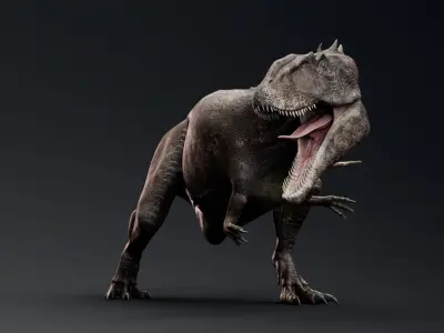 Dinosaur Carcharodontosaurus Low-poly 3D model