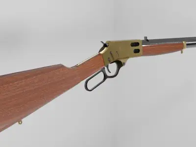 Lever Action Rifle Low Poly Game Ready PBR Low-poly 3D model