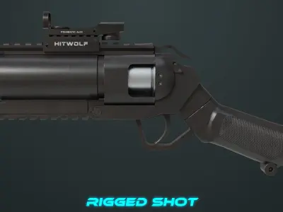 Grenade Launcher 07  All PBR Unity UE Textures Low-poly 3D model