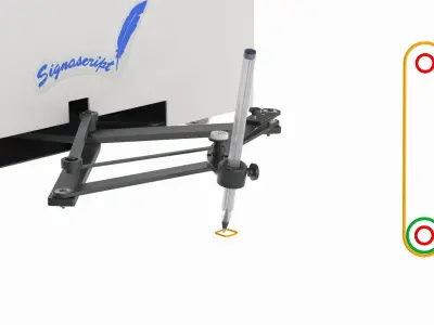 Signascript Automated Signature Arm Device Rigged 3D model