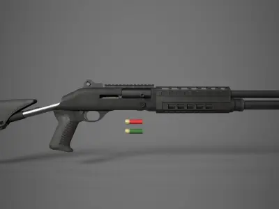 M1014 Shotgun Game Ready Asset PBR Low-poly 3D model