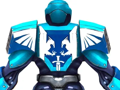 Low Poly Man Cyborg Trooper Soldier Low-poly 3D model