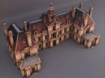 Chateau de Maisons-Laffitte Low-poly 3D model