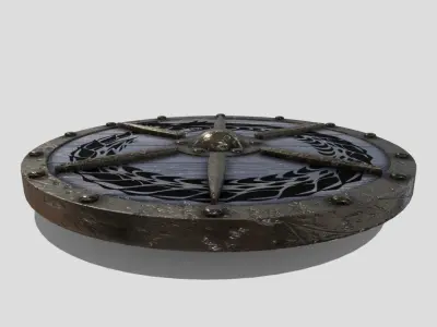 Viking Round Shield Low-poly 3D model