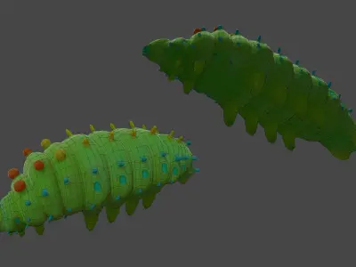Caterpillar model for Blender 3 Free low-poly 3D model