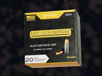 NZ Ammo 45 ACP KV-14R Low-poly 3D model