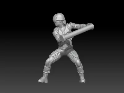 swat action figures with battering ram 2025 3 3D print model