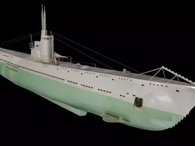 Soviet submarine S-13 Low-poly 3D model