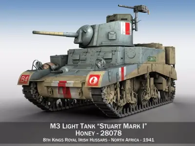 M3 Light Tank Honey - 28078 3D model
