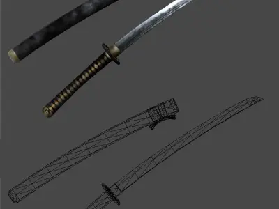 katana3 samurai sword Low-poly 3D model