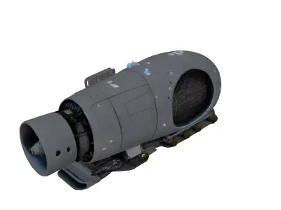 SciFi Futuristic Jet Engine Low-poly 3D model